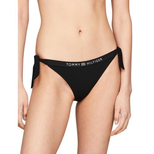 Tommy Hilfiger TH Tonal Logo Tie Side Bikini Brief - Black