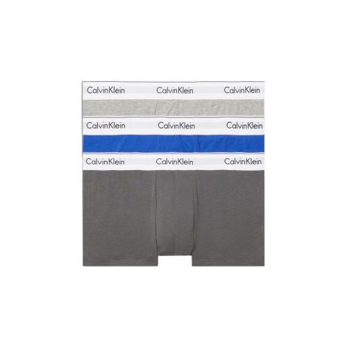 Calvin Klein Modern Cotton Low Rise Trunks 3 Pack - Grey Heather/Eiffle Tower/Dazzling Blue