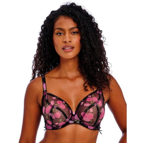 Freya Rose Blossom Plunge Bra - Black Rose
