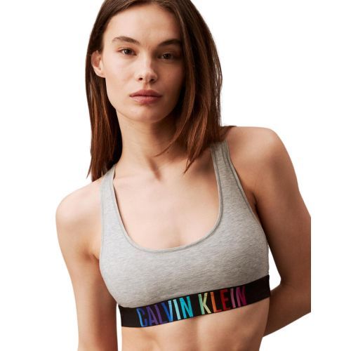 Calvin Klein Intense Power Pride Unlined Bralette - Grey Heather/ Ombre Pride