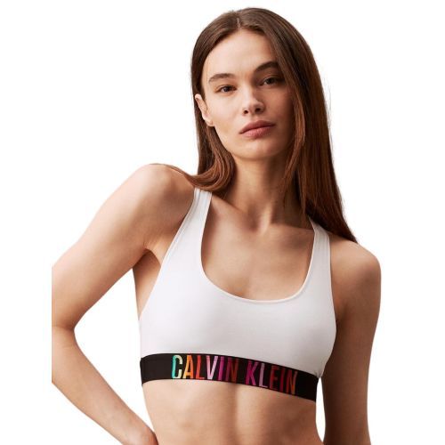 Calvin Klein Intense Power Pride Unlined Bralette - White/ Ombre Pride
