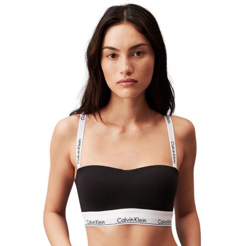 Calvin Klein Modern Cotton Lightly Lined Bandeau Bra - Black
