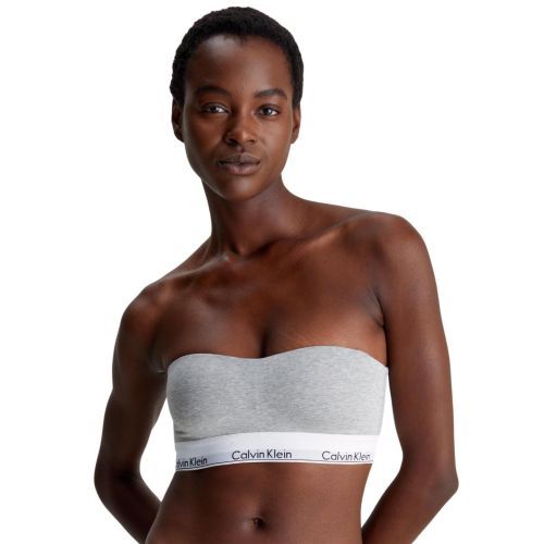 Calvin Klein Modern Cotton Lightly Lined Bandeau Bra - Grey Heather