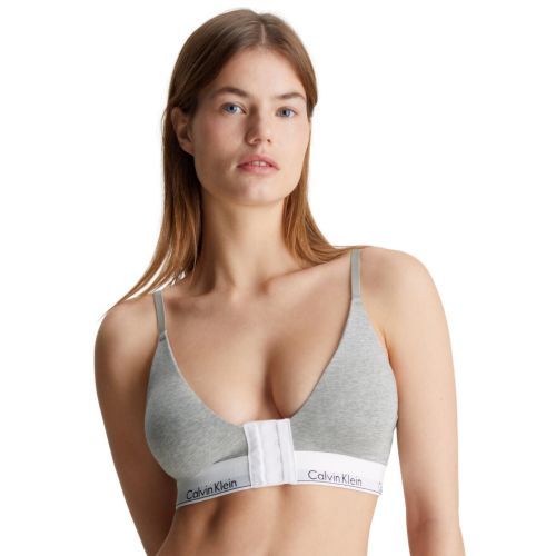 Calvin Klein Modern Cotton Triangle Post Surgery Bra - Grey Heather