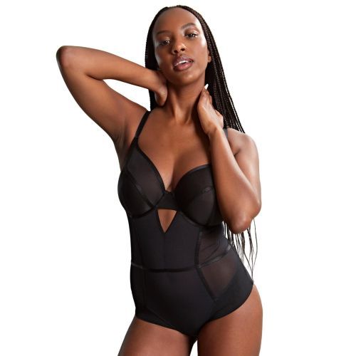 Panache Tango Essence Plunge Bodysuit - Obsidian