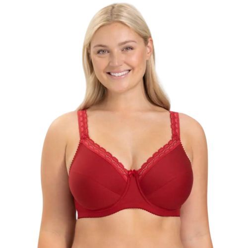 Miss Mary Of Sweden Cotton Comfort Bra - English Red