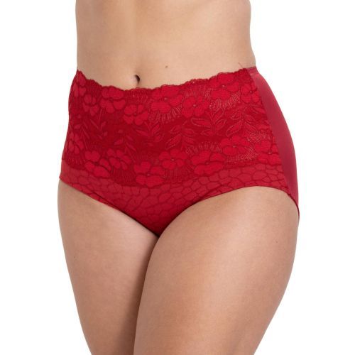 Miss Mary Of Sweden Jacquard & Lace Deep Brief - English Red
