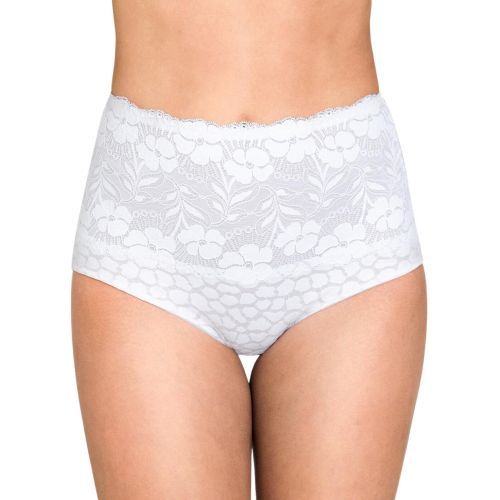 Miss Mary Of Sweden Jacquard & Lace Deep Brief - White