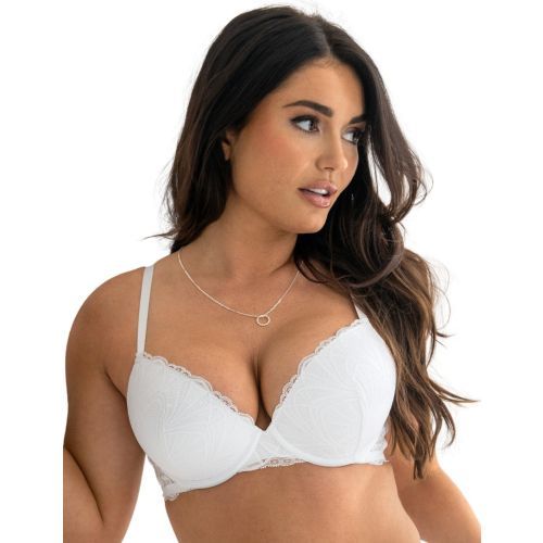 Pour Moi New Romance Padded Push Up Plunge Bra - White