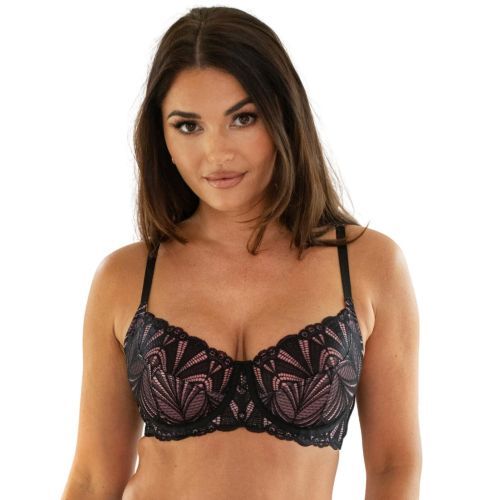 Pour Moi New Romance Full Cup Bra - Black/Rose
