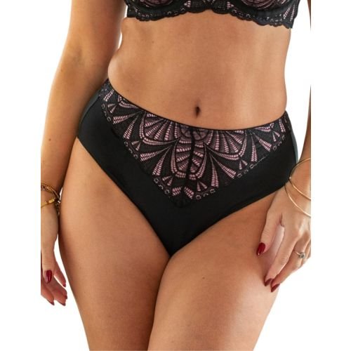 Pour Moi New Romance High Waist Brief - Black/Rose