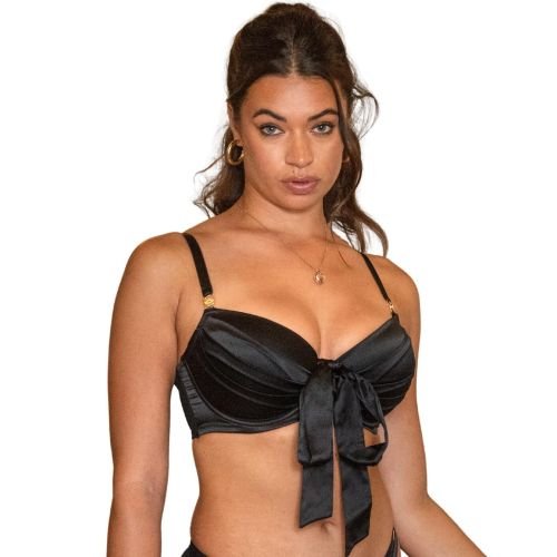 Pour Moi India Satin Plunge Bra - Black