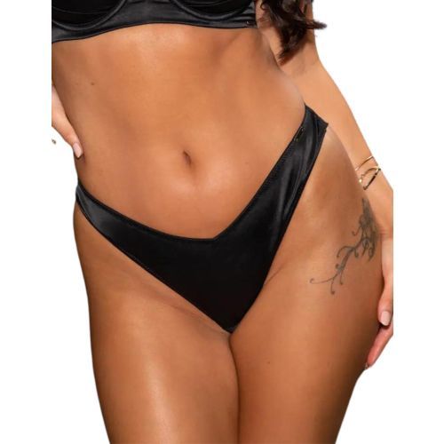 Pour Moi India Satin Brazilian Brief - Black