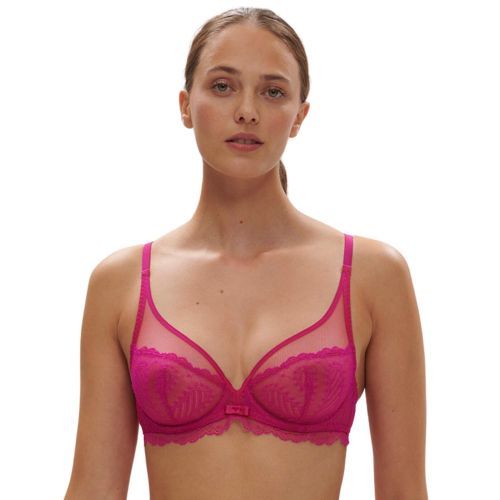 Simone Perele Canopee Plunging Underwired Bra - Hibiscus Pink