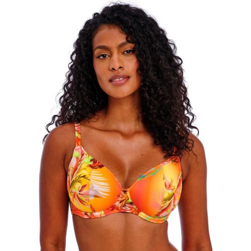 Freya Miami Sunset Plunge Bikini Top - Papaya