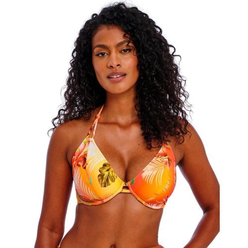 Freya Miami Sunset Halter Bikini Top - Papaya