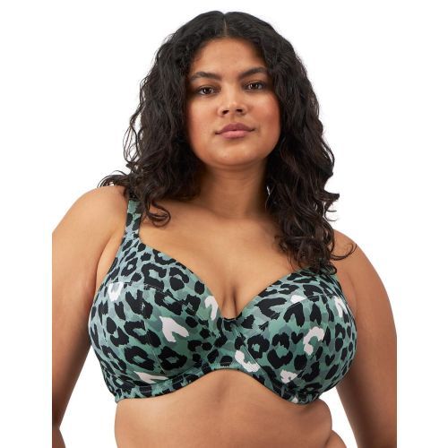 Elomi Jungle Bay Plunge Bikini Top - Olive