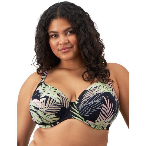Elomi Tropical Retreat Plunge Bikini Top - Black