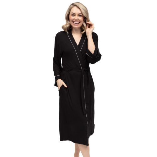 Cyberjammies Parker Jersey Long Dressing Gown - Black