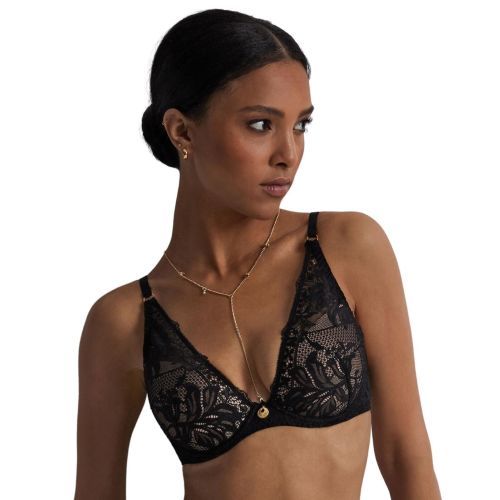 Aubade Gold Pleasure Plunge Bra - Black Light