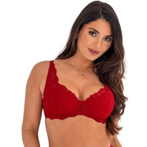 Pour Moi Fleur Lightly Padded High Apex Bra - Red