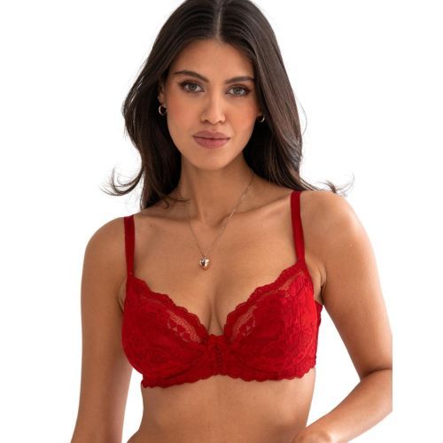 Pour Moi Fleur Balcony Bra - Red