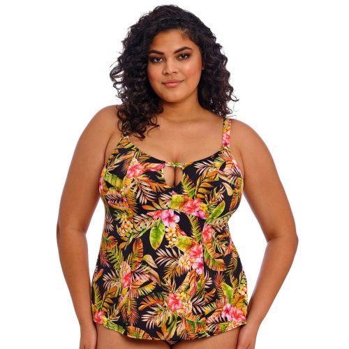 Elomi Tiger Valley Moulded Tankini Top - Black