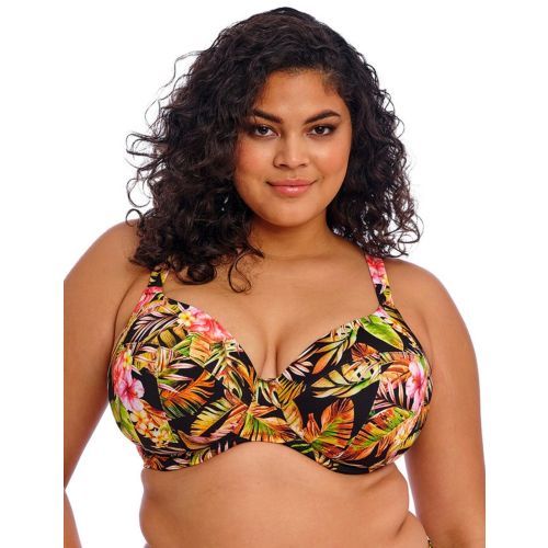 Elomi Tiger Valley Plunge Bikini Top - Black