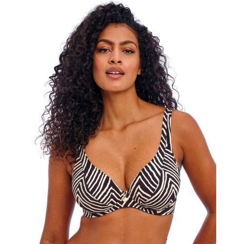 Freya Fiji Falls High Apex Bikini Top - Black