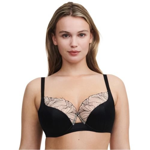 Chantelle Tattoo Love Full Cup Bra - Black/Golden Beige