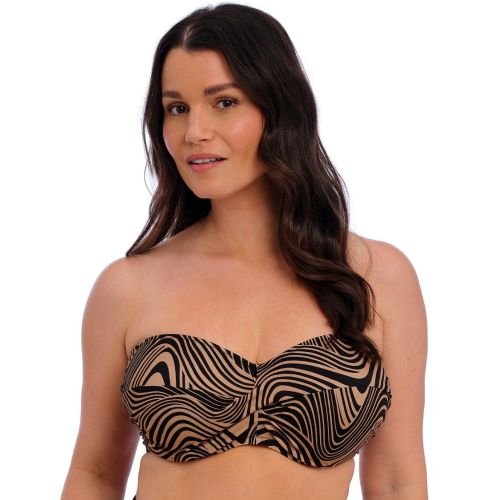 Fantasie Pemba Island Underwired Twist Bandeau Bikini Top - Mocha
