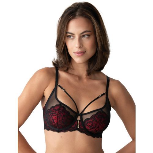 Pour Moi Desire Underwired Bra - Black/Red