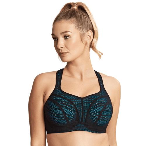 Panache Power Underwired Sports Bra - Black/Aqua