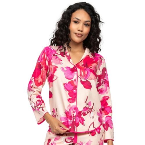 Cyberjammies Aria Floral Print Pyjama Top - Peach Mix