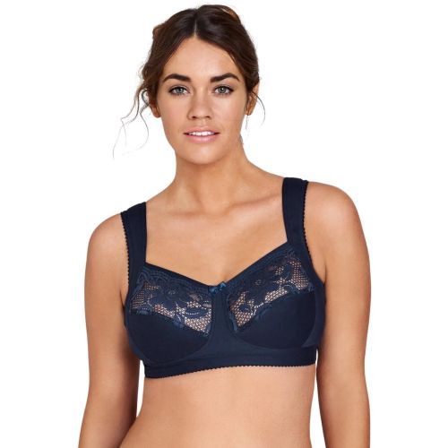 Miss Mary Of Sweden Lovely Lace Non Wired Support Bra - Dark Blue