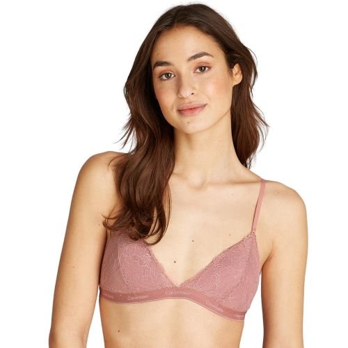 Calvin Klein Modern Lace Lined Triangle Bra - Red Grape