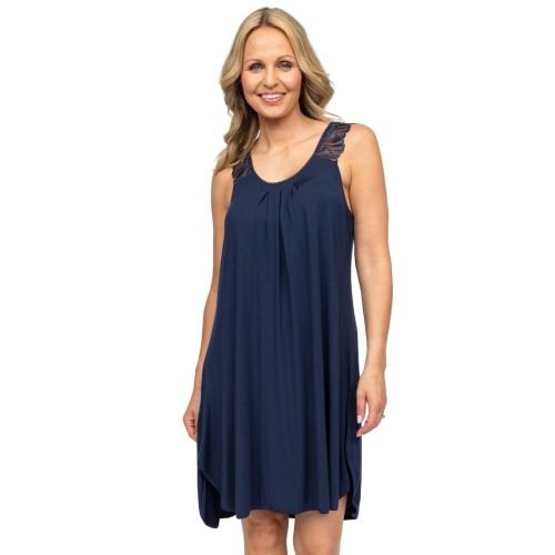 Cyberjammies Nora Rose Louisa Jersey Swing Nightdress - Navy