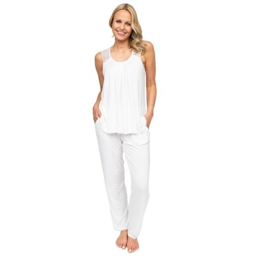 Cyberjammies Nora Rose Christina Jersey Pyjama Set - White