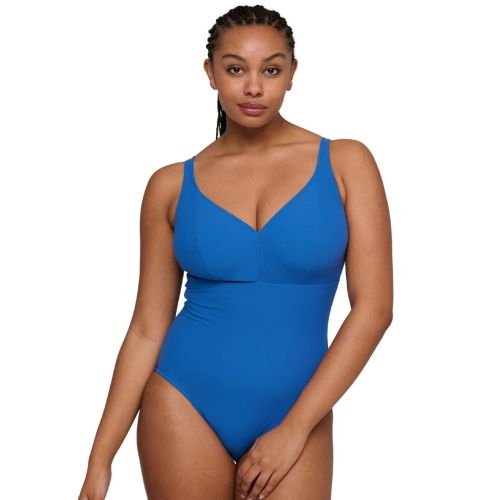 Prima Donna Swim Aswan Non Wired Plunge Swimsuit - Delphinium Cheer Blue
