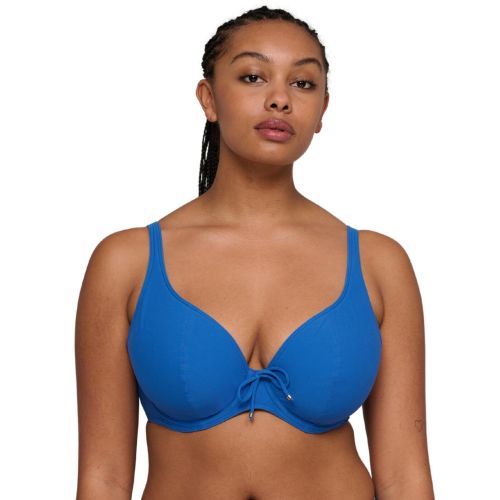 Prima Donna Swim Aswan Padded Plunge Bikini Top - Delphinium Cheer Blue