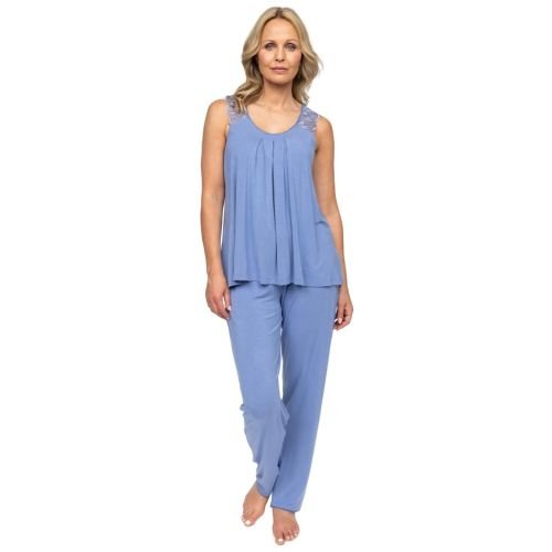 Cyberjammies Nora Rose Brooke Jersey Pyjama Set - Cornflower Blue