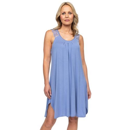 Cyberjammies Nora Rose Brooke Jersey Swing Nightdress - Cornflower Blue