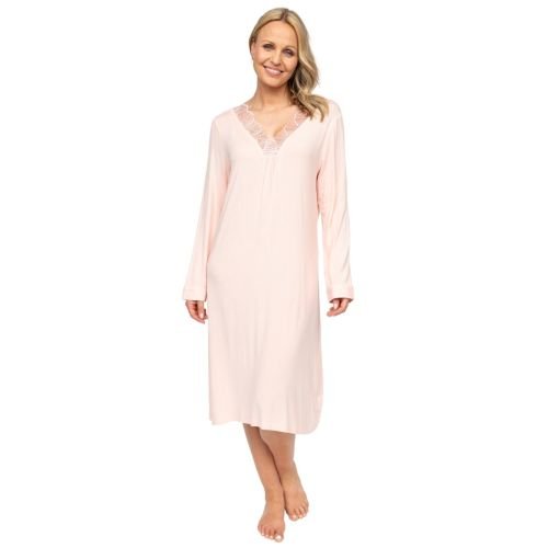 Cyberjammies Nora Rose Sally Long Sleeve Short Nightdress - Peach