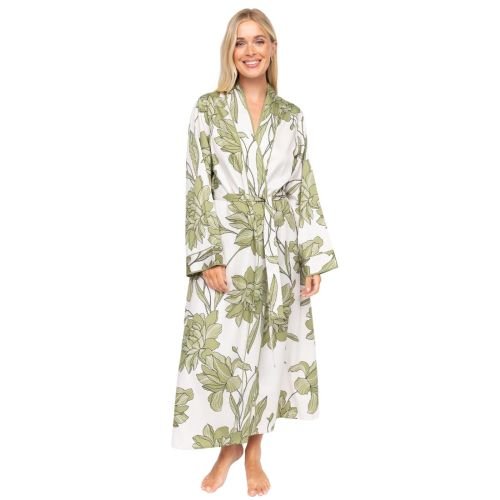Cyberjammies Fable & Eve London Chiswick Floral Long Robe - Cream Mix