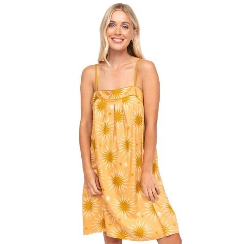 Cyberjammies Fable & Eve London Hoxton Abstract Sun Short Nightdress - Sunshine Peach Mix